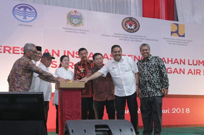 Dikelola Tirtanadi, Dua Menteri Resmikan IPLT, Sarana Dan Sambungan Air Minum