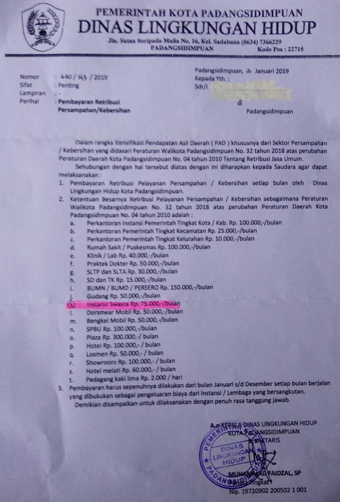 Retribusi Sampah "Parengge Rengge" Lebih Mahal dari Swalayan di Padangsidimpuan