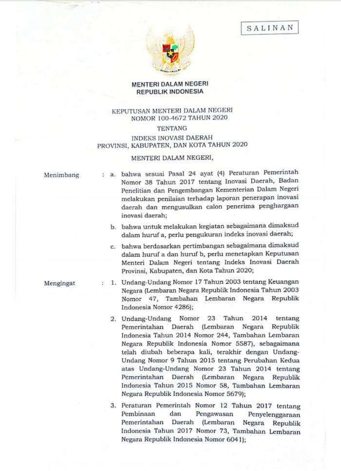 Pemko Padangsidimpuan Bersama Pemko Tebing Tinggi Raih Predikat Kota Inovatif di Provinsi Sumatera Utara