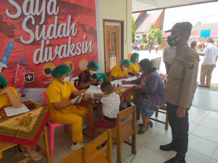 Polres Humbang Hasundutan Gencarkan Vaksinasi Sinovac ke Anak Usia 6-11 Tahun