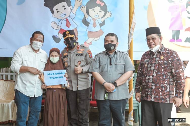 Kapoldasu Tinjau Launching Vaksinasi Anak Di Sidempuan