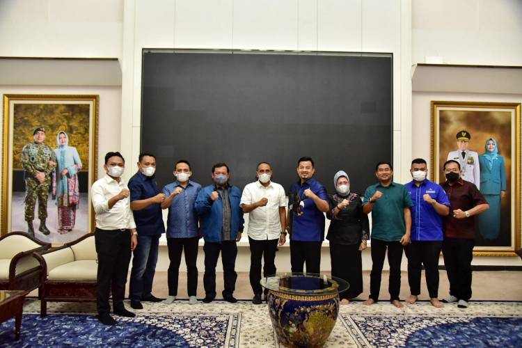 Laporkan Pelaksanaan Musda Kondusif, Herri dan Kepala BPOKK DPP Partai Demokrat Sowan ke Gubsu