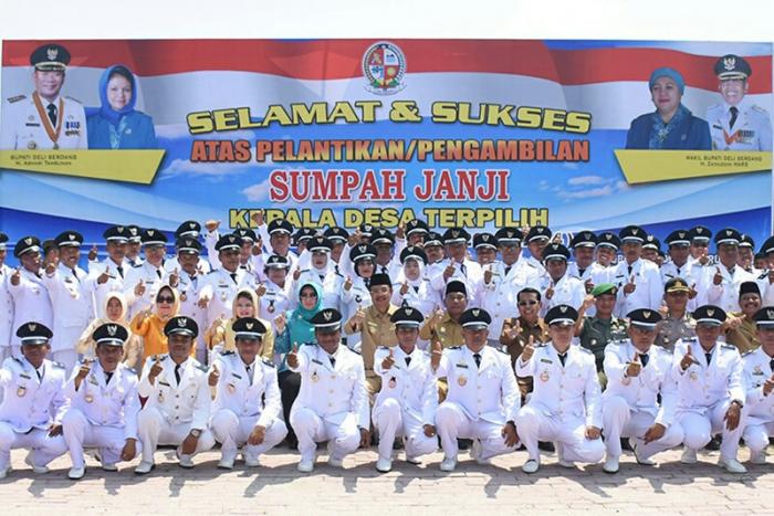 77 Kades di Deliserdang Dilantik, Gubsu Serahkan Bantuan 105 Sepeda Motor