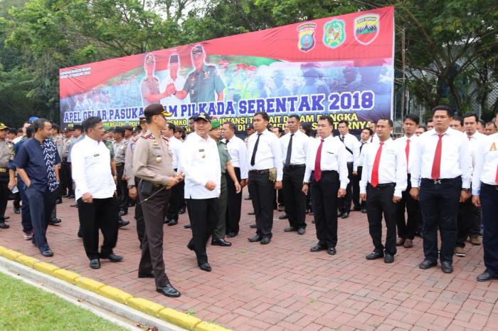 KAPOLRESTABES MEDAN PIMPIN APEL KESIAPAN PAM PILGUBSU DAN PILKADA BUPATI DELI SERDANG