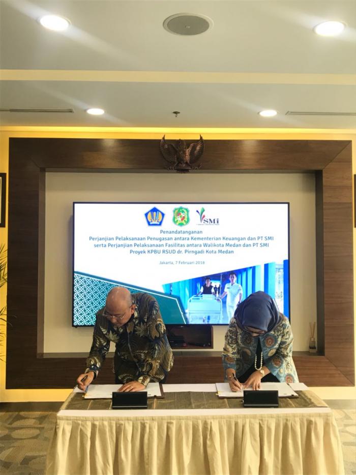 Wali Kota & Dirut PT SMI Tandatangani Perjanjian Pelaksaan Fasilitas Proyek Rencana Proyek Pengembangan RSUD Dr Pirngadi