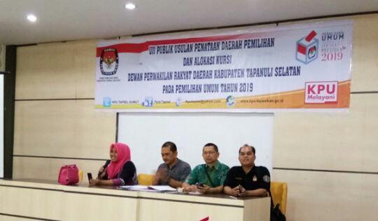 KPU Tapsel Uji Publik Pemetaan Dapil Pileg 2019, Peserta Dominan Usulkan Lima Dapil