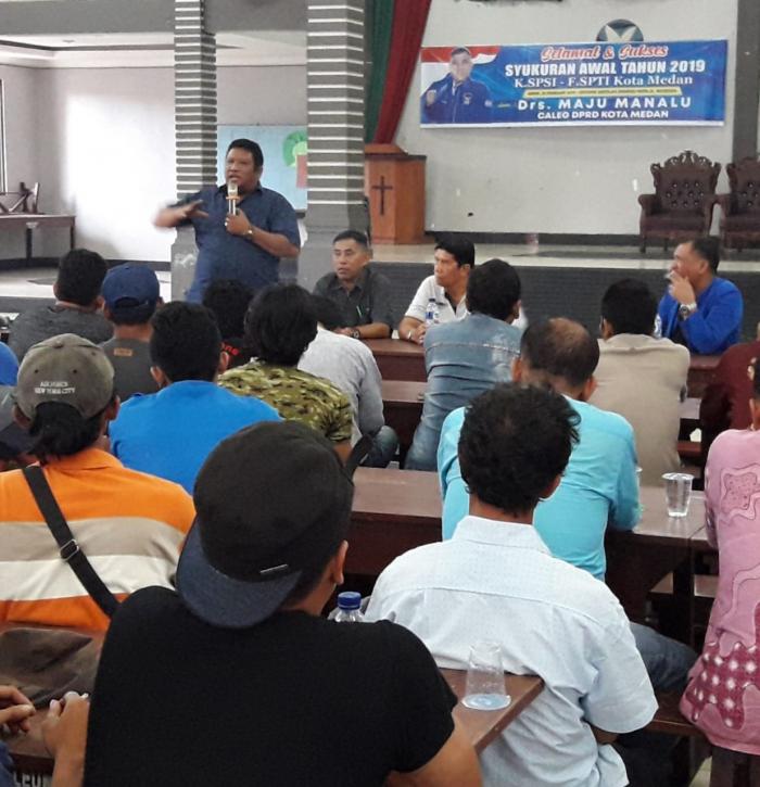 F.SPTI-K.SPSI Kota Medan Berikan Dukungan untuk Caleg Maju Manalu dan Parlaungan Simangunsong