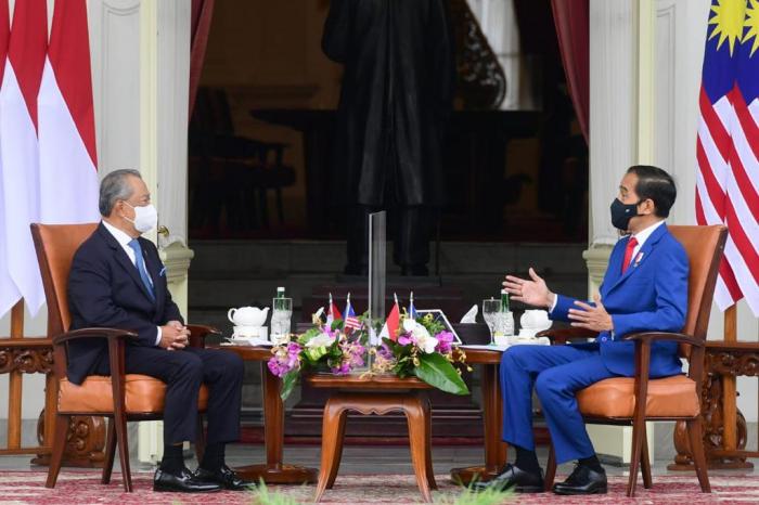 Presiden Jokowi Sambut Kunjungan Resmi PM Malaysia Muhyiddin Yassin di Istana Merdeka