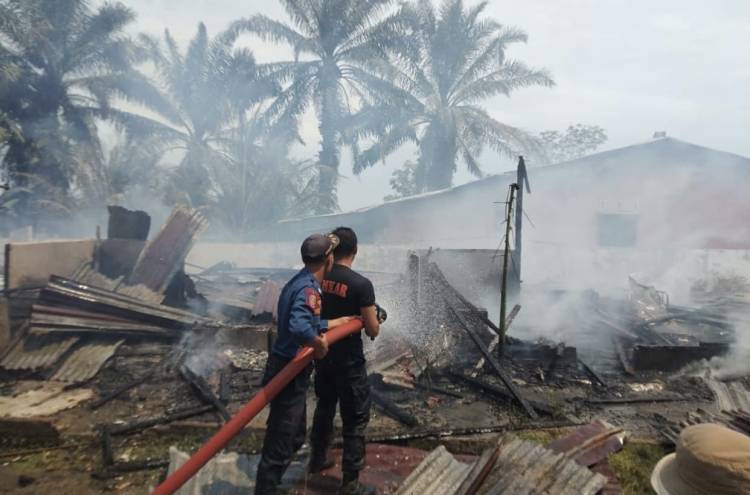Sijago Merah Hanguskan 4 Unit Kontrakan di Kotapinang