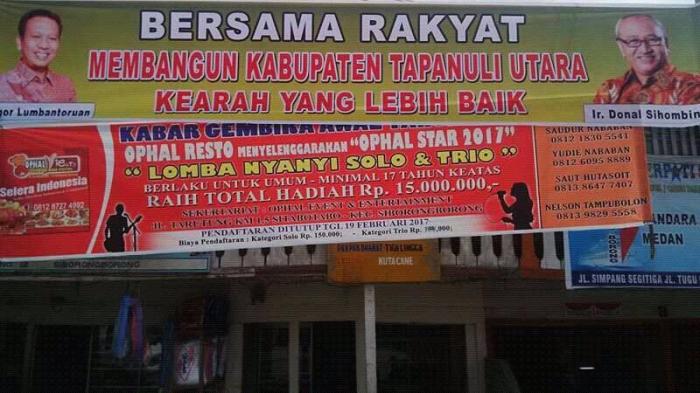 Baliho Ir Tigor Lumbantoruan Bersama Ir Donald Sihombing Terpampang, Suhu POlitik Taput Meningkat