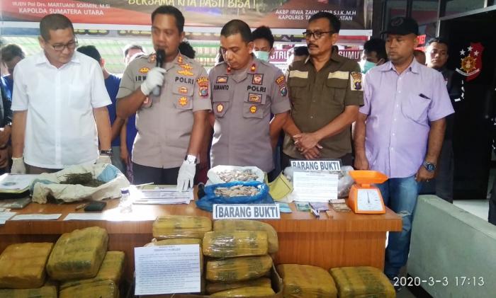 Berantas Narkoba, Polres Tapsel Amankan 164 Kg Ganja
