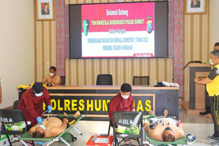 Tim Kesehatan Polda Sumut Gelar Rikkes Berkala di Polres Humbang Hasundutan