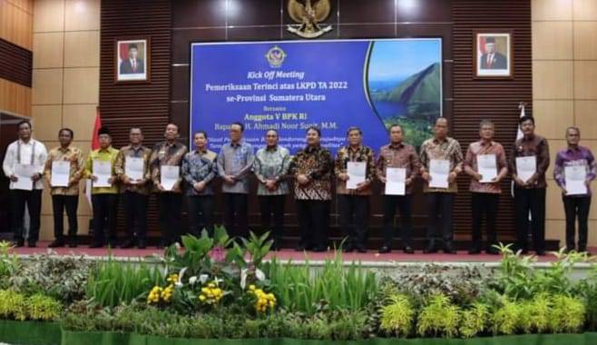 Bupati Humbahas Dosmar Banjarnahor Hadiri Kick Off Meeting di BPK Perwakilan Sumut