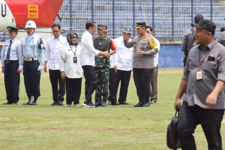 Plt. Bupati Ellya Rosa Siregar Dampingi Presiden Jokowi Tinjau Harga Pangan di Pasar Glugur Rantauprapat
