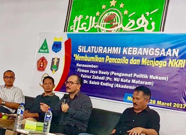 Firman Jaya Daeli Bersama Ketua NU Bahas Pancasila dan NKRI di Mataram