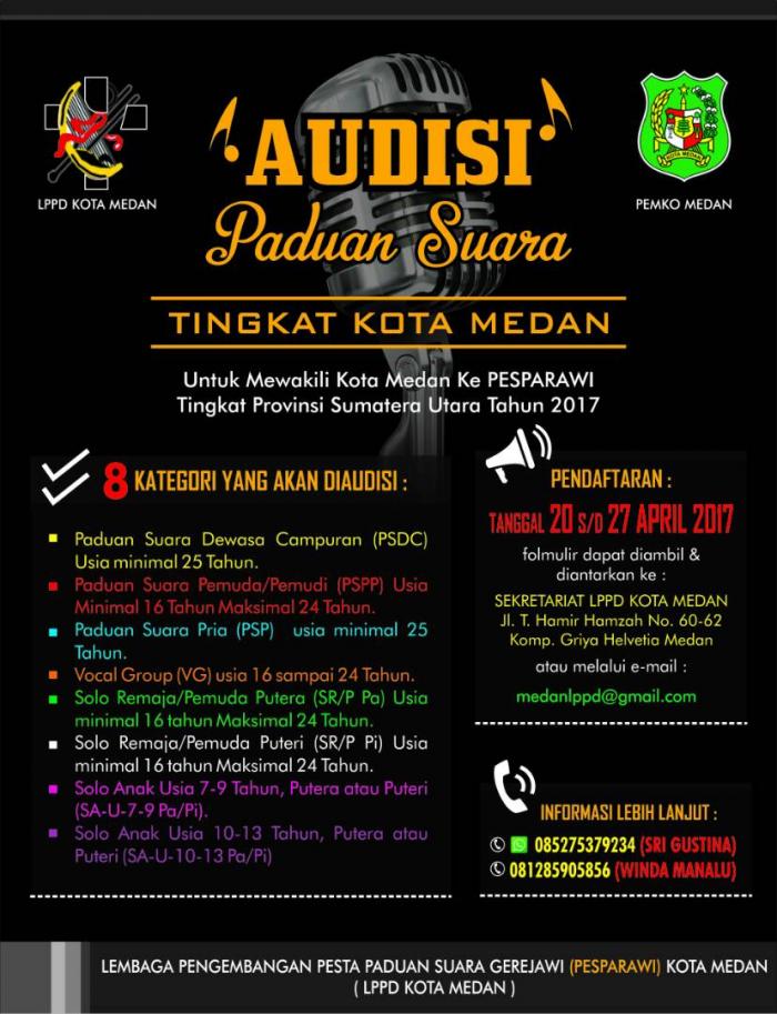 Peserta Audisi Ramaikan Sekretariat LPPD Medan, Pendaftaran Hingga 27 April