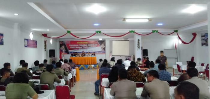 Bawaslu Humbahas Sosialisasi Penertiban Alat Peraga Kampanye