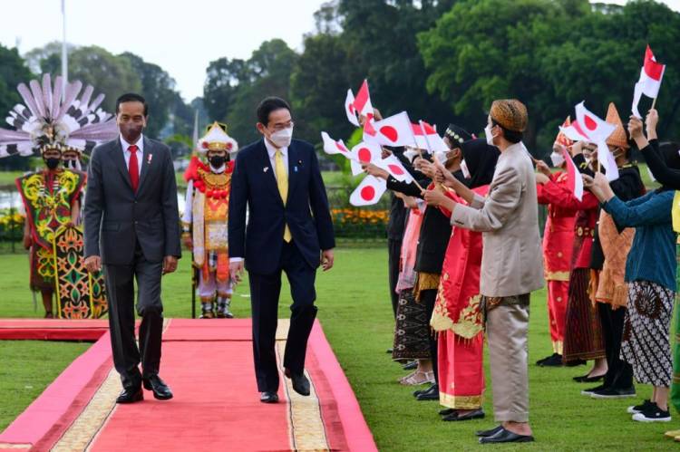 Presiden Jokowi Sambut Kunjungan Resmi PM Kishida di Istana Bogor