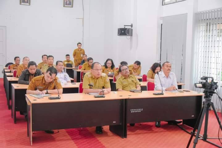 Bupati Humbahas Bersama Ikuti Rakor Pengendalian Inflasi Tahun 2023 Melalui Vidcon