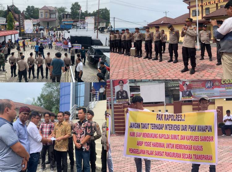 Aksi Damai, Terimakasih Kapolres Samosir 3 Bulan Menjabat, Ungkap Penggelapan Pajak UPT Samsat Pangururan