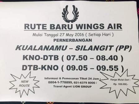 Wings Air Terbang Dari Kualanamu ke Silangit
