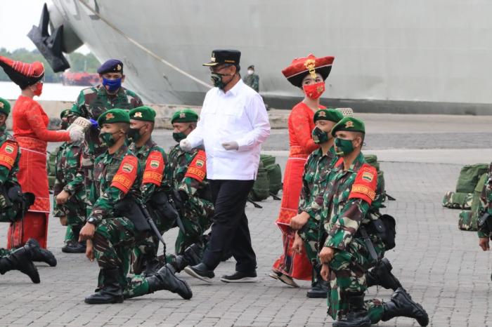 Pemberangkatan Satgas Yonif 125/Simbisa Tugas Jaga Perbatasan RI-PNG