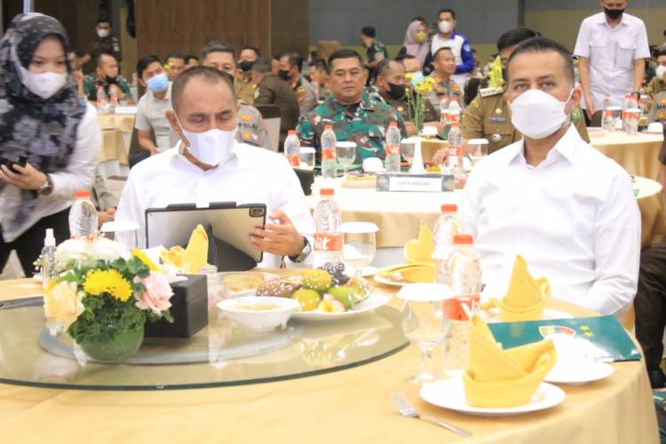 Bupati Labuhanbatu Mengikuti Rapat Koordinasi Percepatan Realisasi APBD Kabupaten/kota Pembangunan Infrastruktur Sumatera Utara