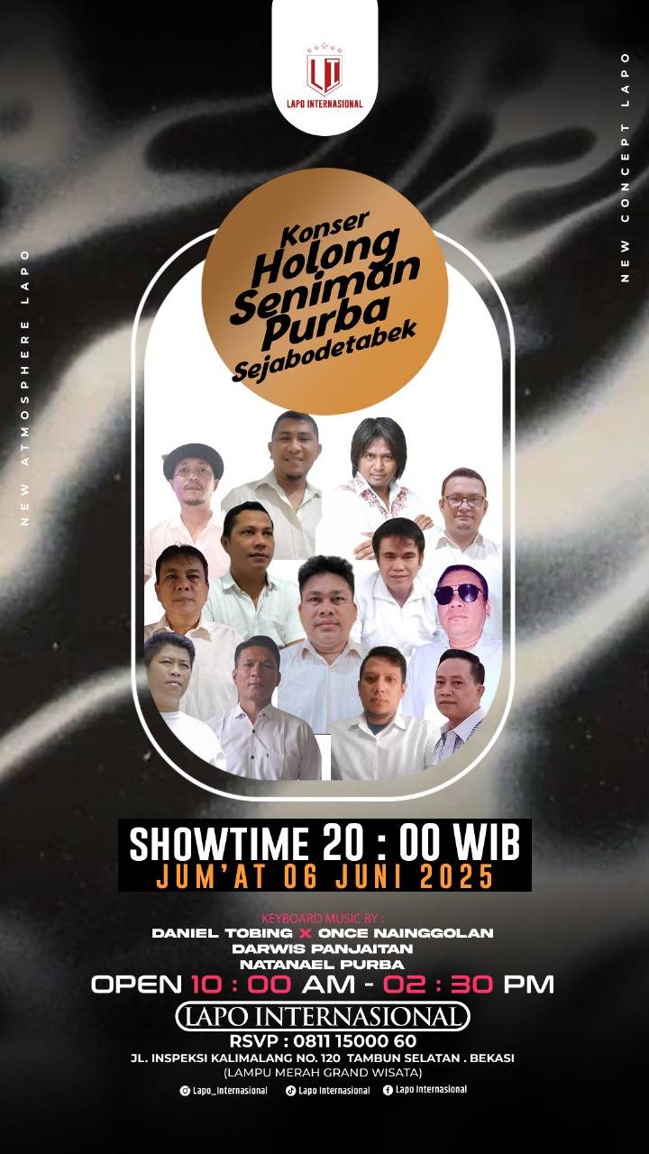 Konser Holong Seniman Purba Siap Guncang Bekasi: Panggung Spektakuler di Lapo Internasional