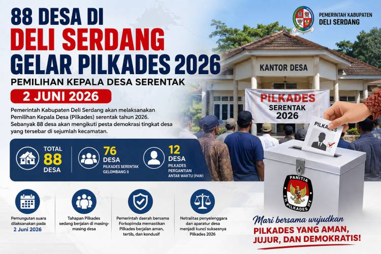 88 Desa di Deli Serdang Bersiap Gelar Pilkades 2026