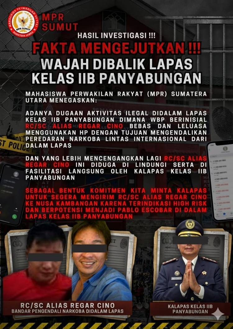 MPRSU Soroti Dugaan Peredaran Narkoba di Lapas Kelas IIB Panyabungan