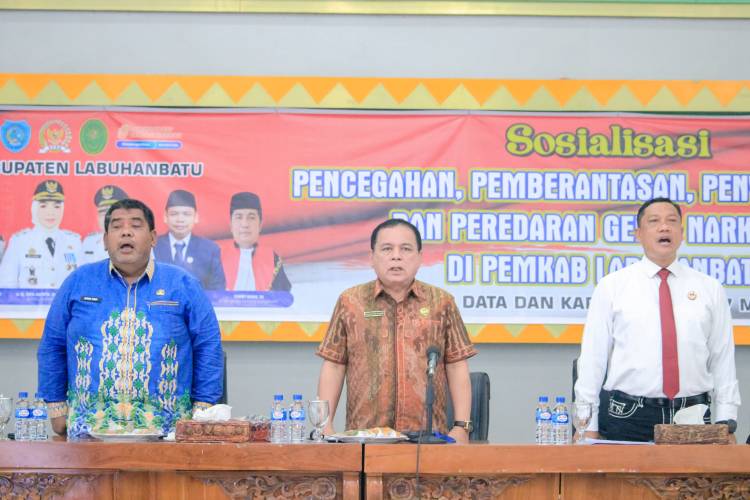 Pemkab dan Satnarkoba Polres Labuhanbatu Bersinergi Gelar Sosialisasi P4GN