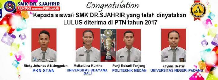  Siswa SMK Dr Sjahrir Jebol PTN Bergengsi dan STAN