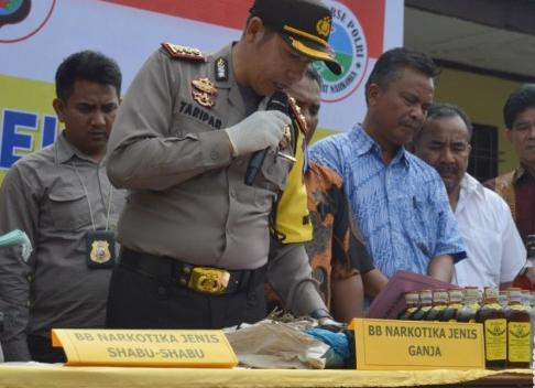 Polres Taput Ungkap 24 Kasus Narkoba di Semester I 2017