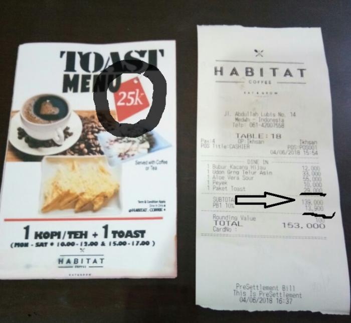 Merasa Tertipu, Warga Kecewa Paket Promo di Habitat Coffee
