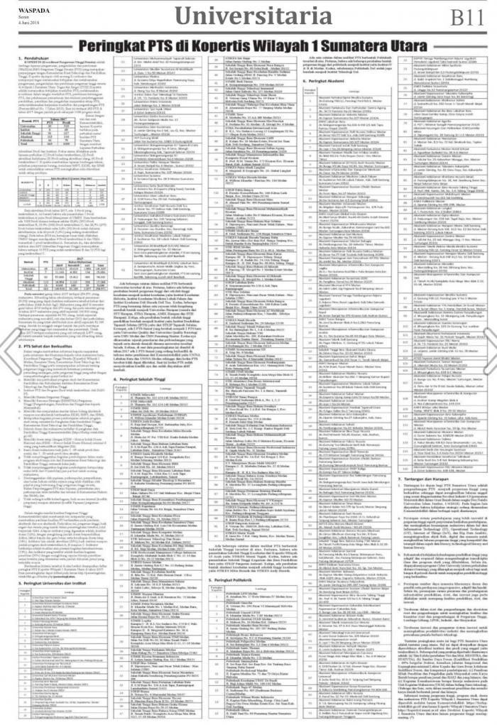 Kopertis Wilayah 1 Rilis Peringkat Kampus: Akademi Pariwisata dan Perhotelan Darma Agung Terbaik Kedua