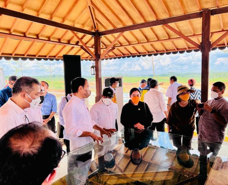 Presiden Jokowi Tinjau Progres Pembangunan Bendungan Sepaku Semoi