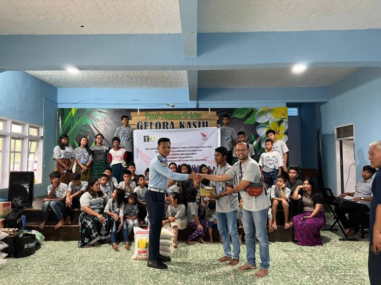 Rasa Peduli, Rutan Humbahas Kanwil Kemenkumham Sumut Berbagi Bersama Panti Asuhan Gelora Sukamakmur