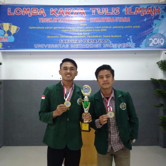 Boi Taripar Rumaijuk dan Doddy Rogabe Forgiver Manik Juara Pertama LKTI Tingkat Mahasiswa Sumut di UMI