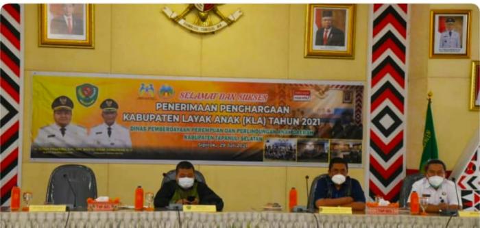 Tapsel Kembali Raih Penghargaan Pratama Kabupaten Layak Anak