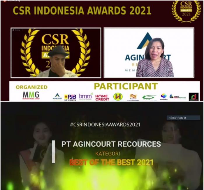 Di Ajang CSR Indonesia Awards 2021, Agincourt Resources Raih Best of The Best