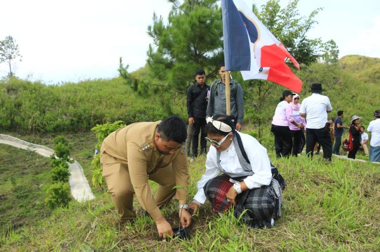 Bupati Samosir Tanam Pohon Dikomplek Situs Rumahela Pusuk Buhit