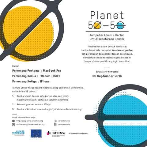 UN Women dan Uni Eropa Meluncurkan Kompetisi Komik dan Kartun Planet 50-50