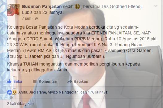 Efendi Panjaitan Meninggal Dunia