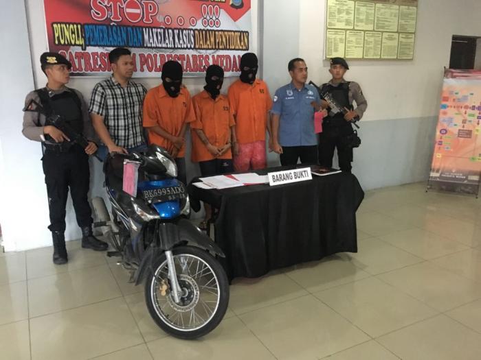 Tiga Pelaku Komplotan Begal Diamankan di Medan