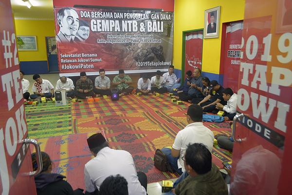 Relawan Jokowi Sumut Berdoa dan Galang Dana Untuk Korban Gempa Lombok
