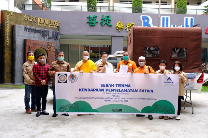 Tambang Emas Martabe Donasikan Kendaraan Penyelamatan Satwa Sanctuary Harimau Sumatra Barumun