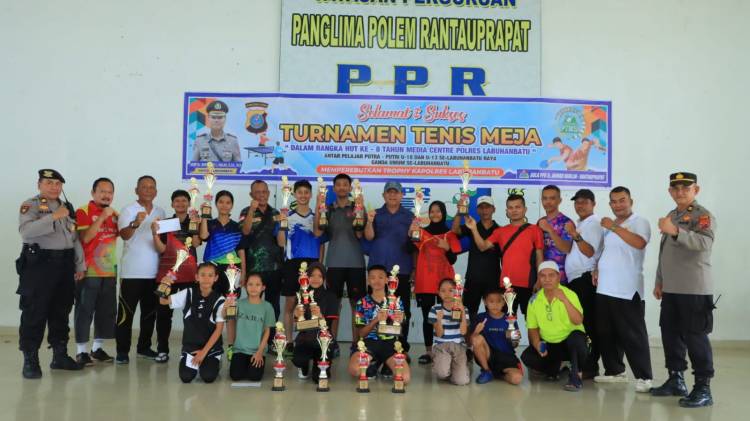 Peringati HUT ke-8, Media Center Buka Turnamen Tenis Meja Trophy Kapolres Labuhanbatu