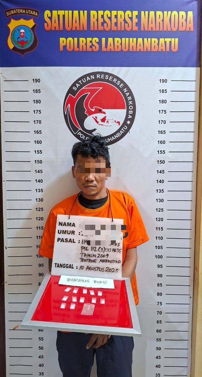 Satres Narkoba Polres Labuhanbatu Bekuk Pengedar Sabu di Pajak Hongkong