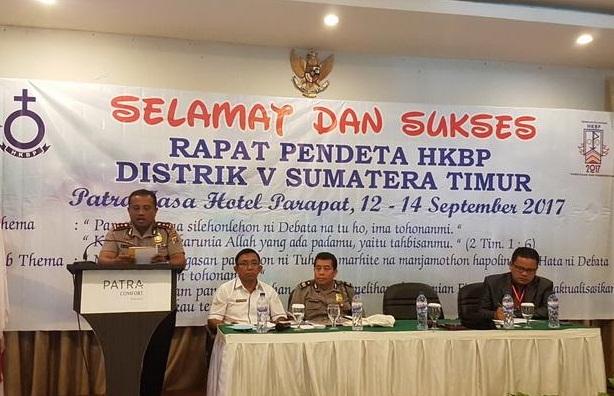 Rapat HKBP Distrik V Sumatera Timur, AKBP Marudut Liberty Panjaitan : Hindari Tindakan Menjelek-Jelekkan Orang Lain