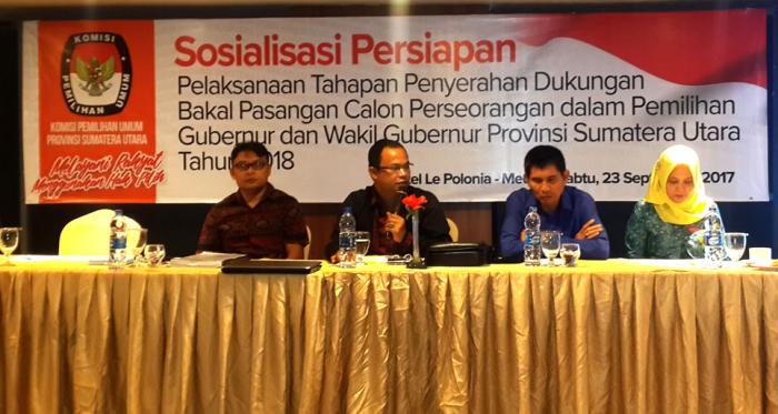 KPU Sumut Gelar Sosialisasi Tahapan dan Proses Paslon Gubernur Perseorangan